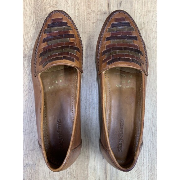 Stacy Adams Men Leather Slip-On Loafers Multi-Colored Brown Basketweave Vamp 12M main image 13